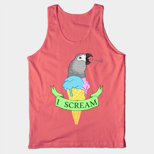 I scream Ice Cream African Grey Parrot Doodle Tank Top by FandomizedRose